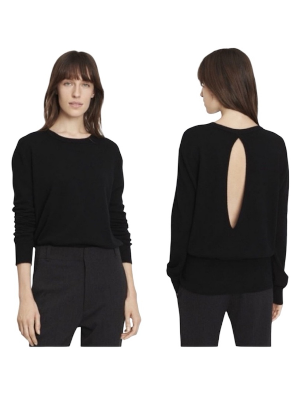 Cashmere Keyhole Back Sweater